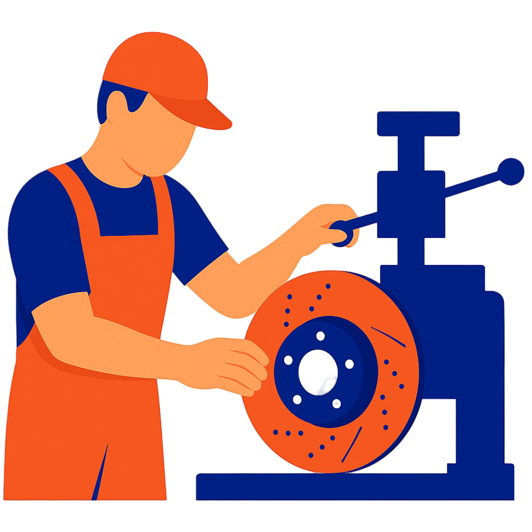 technician-resurfacing-rotor-car